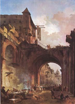 ROBERT, Hubert The Porta Octavia in Rome (mk08) oil painting image